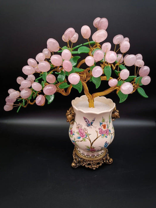 Natural Powder Crystal Large Particle Welcome Pine Fortune Tree shuijingchuanqi Arts and Crafts