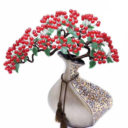 Red Fruit Welcome Pine Cash Tree Decoration for Prosperity shuijingchuanqi Arts and Crafts
