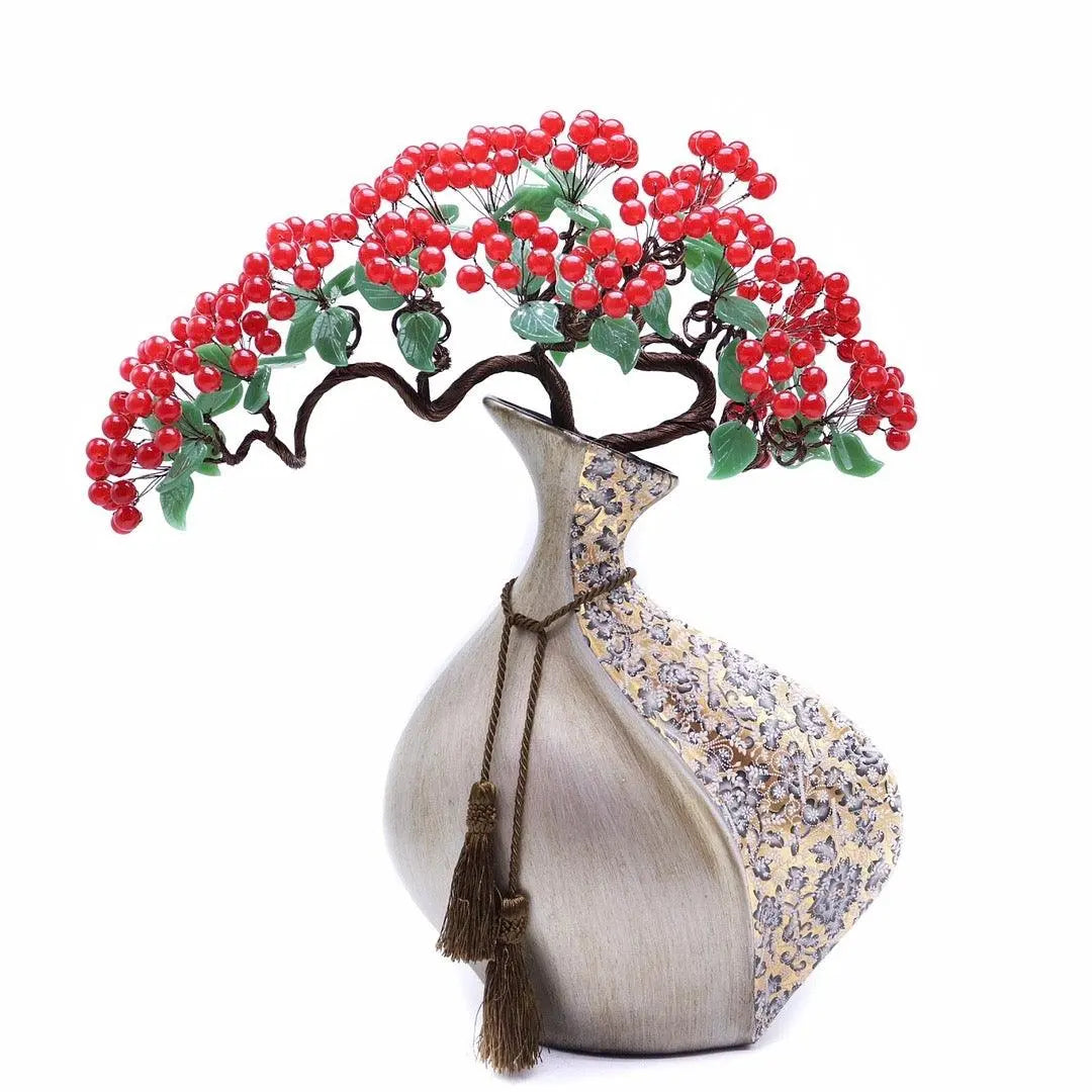Red Fruit Welcome Pine Cash Tree Decoration for Prosperity shuijingchuanqi Arts and Crafts