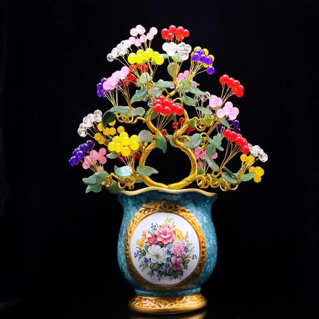 Yellow Fruit Fruitful Welcome Pine Cash Tree Decoration shuijingchuanqi Arts and Crafts