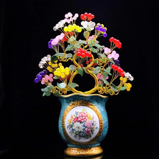 Yellow Fruit Fruitful Welcome Pine Cash Tree Decoration shuijingchuanqi Arts and Crafts