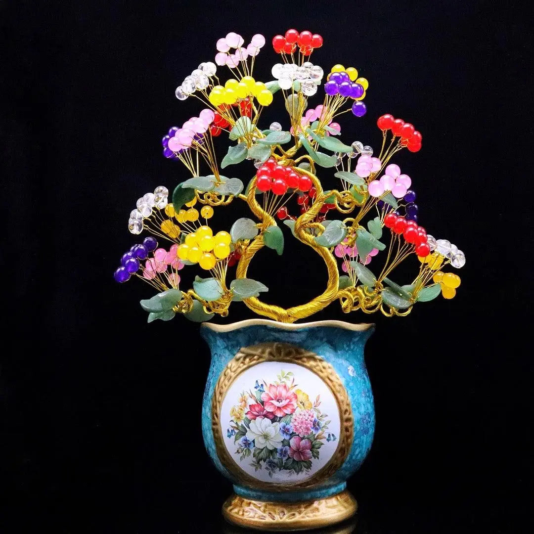 Yellow Fruit Fruitful Welcome Pine Cash Tree Decoration shuijingchuanqi Arts and Crafts