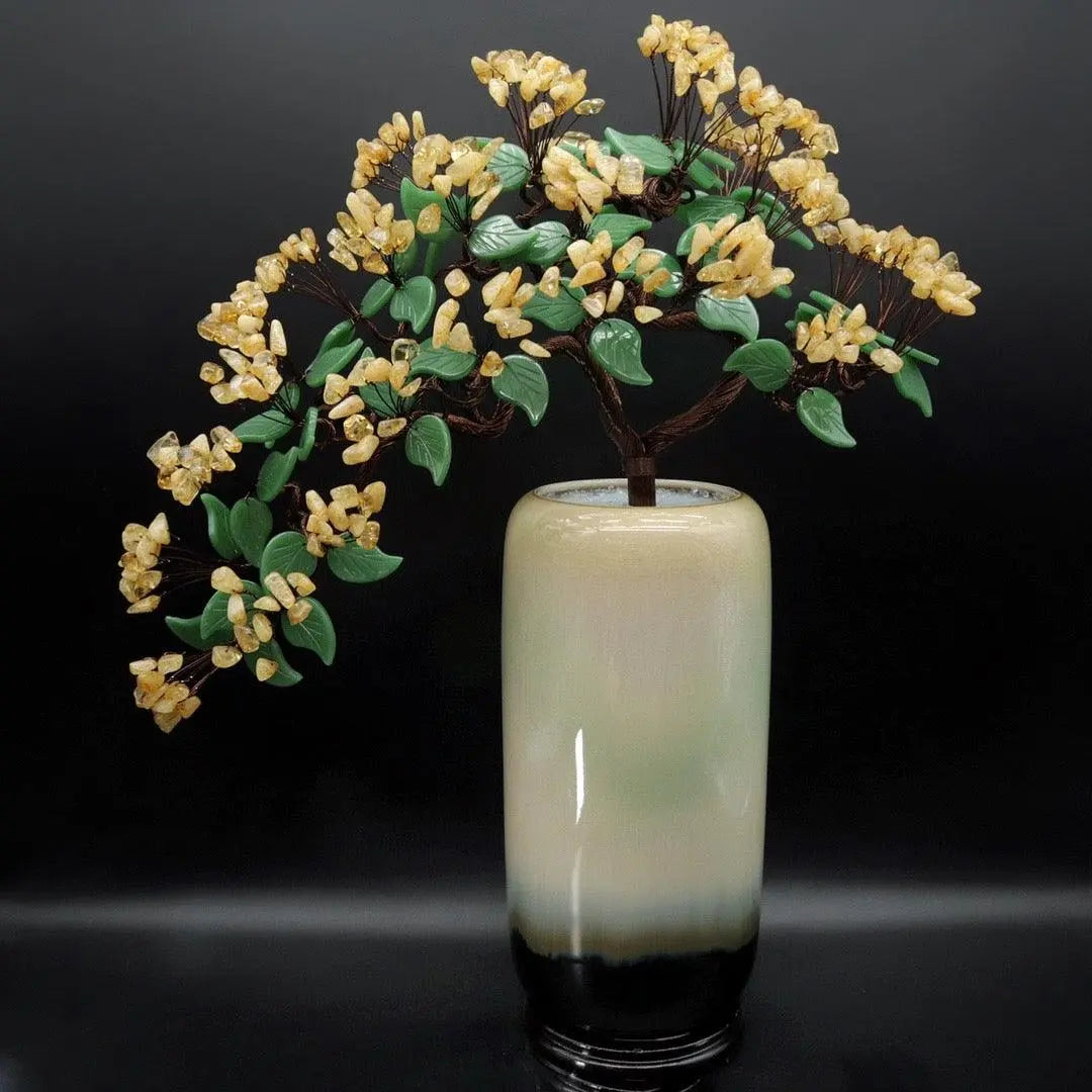 Natural Topaz Fortune Tree for Prosperity and Abundance shuijingchuanqi Arts and Crafts