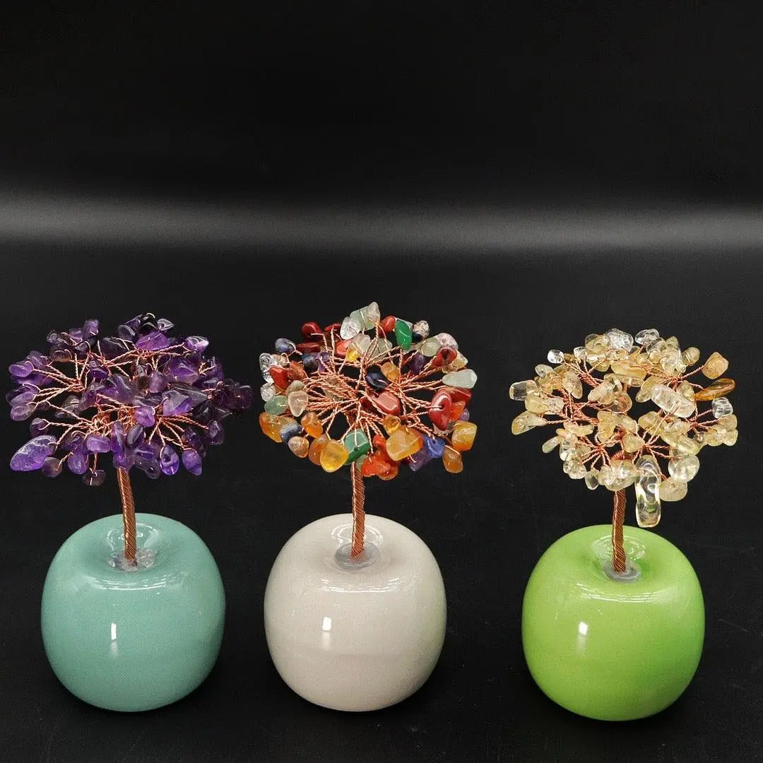Natural Crystal Apple Tree Decorative Home Accent Piece shuijingchuanqi Arts and Crafts
