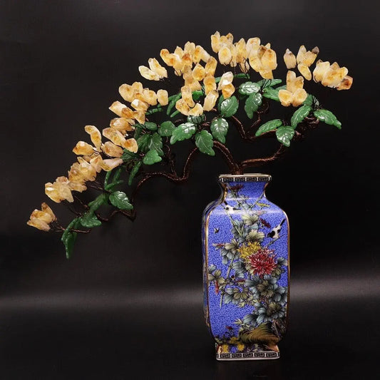 Natural Brazilian Topaz Welcome Pine Fortune-Making Tree shuijingchuanqi Arts and Crafts