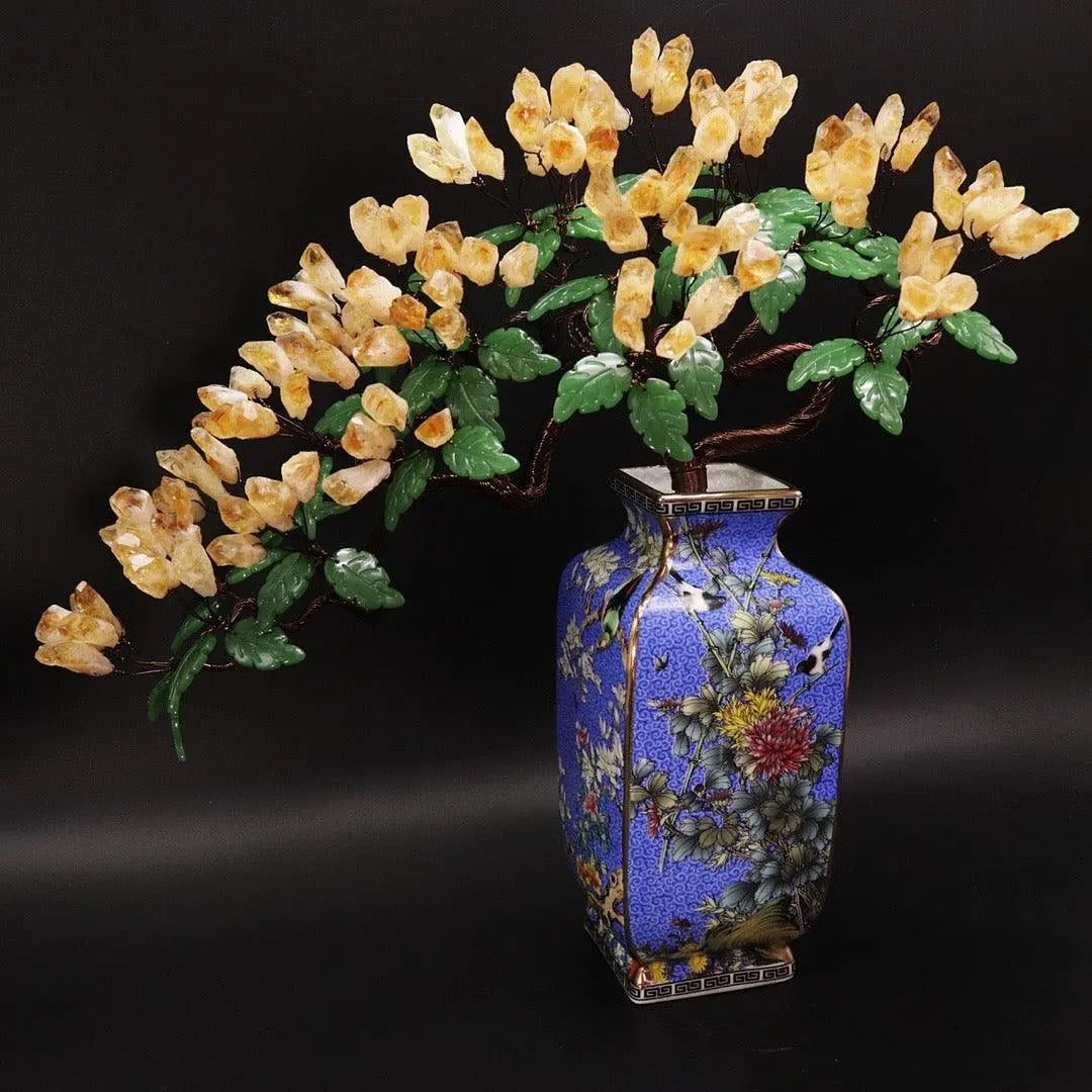 Natural Brazilian Topaz Welcome Pine Fortune-Making Tree shuijingchuanqi Arts and Crafts