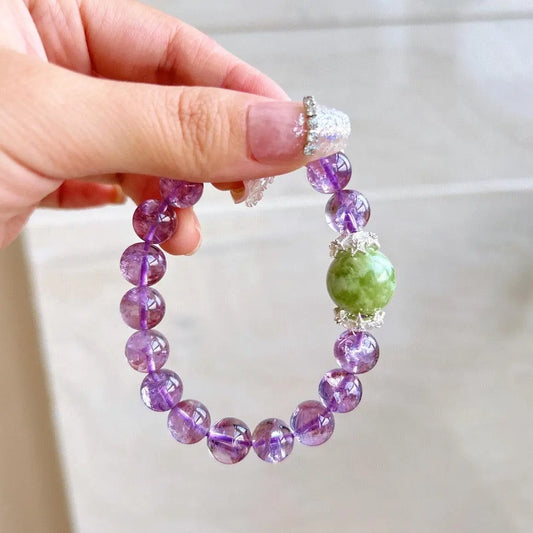 Natural Crystal Purple Asai Bracelet for Positivity and Style jingshiji Arts and Crafts
