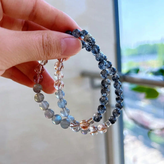 Mysterious Black Hair Crystal Bracelet for Elegant Style jingshiji Arts and Crafts