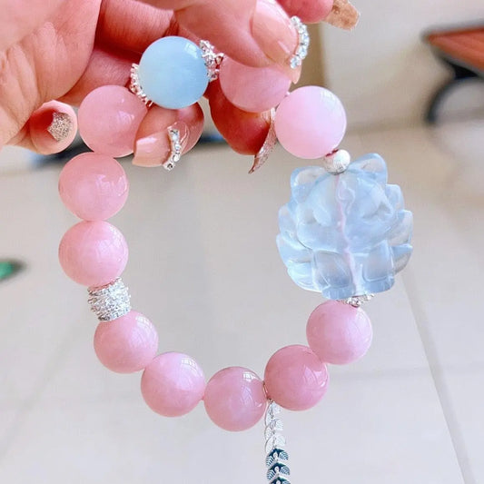 Elegant Powder Crystal Bracelet for Prosperity and Love jingshiji Arts and Crafts