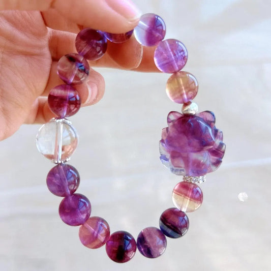 Melaleuca Purple Fluorite Nine-Tailed Fox Fairy Design jingshiji Arts and Crafts