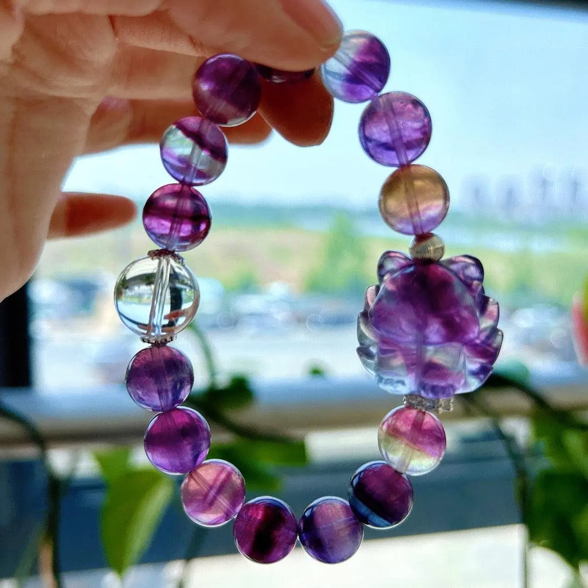 Melaleuca Purple Fluorite Nine-Tailed Fox Fairy Design jingshiji Arts and Crafts