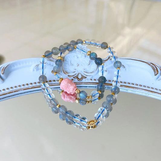 Natural Grey Moonlight Bracelet for Style and Energy jingshiji Arts and Crafts