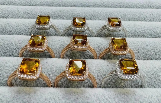 Natural Brazilian Violent Citrine Ring in Sterling Silver yaqinjia Arts and Crafts