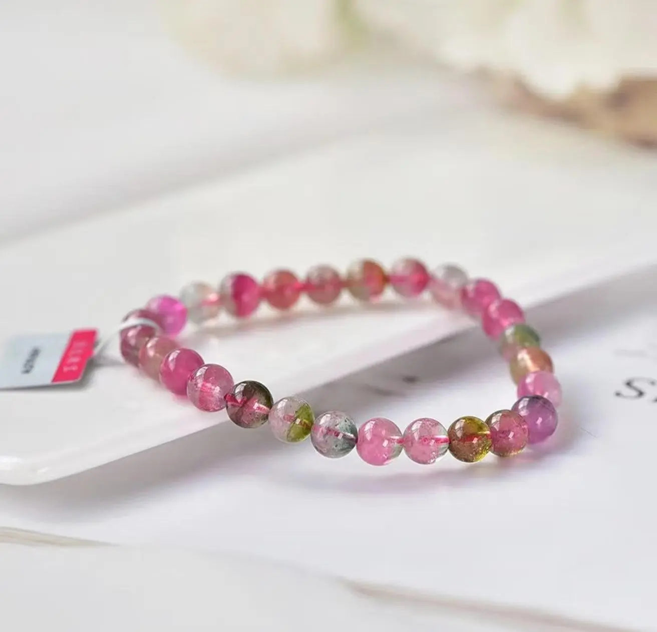 Natural Tourmaline Bracelet Candy Powder Watermelon Tourmaline xuyuan