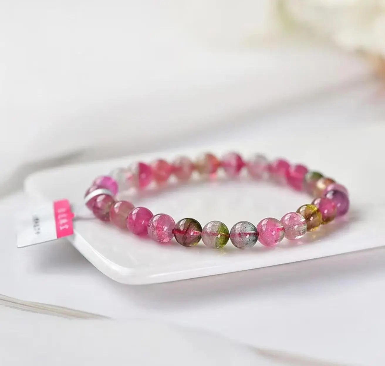 Natural Tourmaline Bracelet Candy Powder Watermelon Tourmaline xuyuan