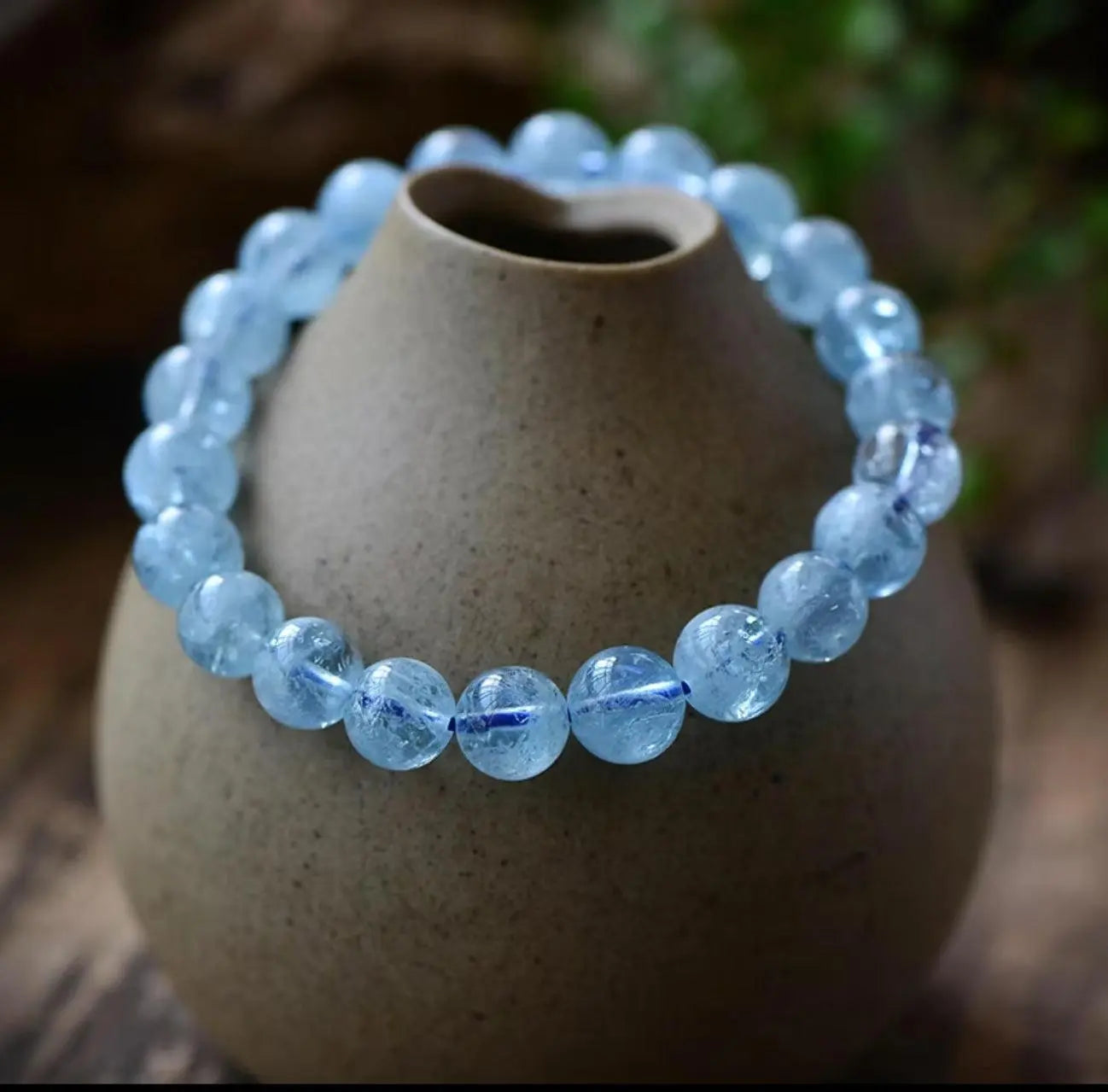 Natural Aquamarine Bracelet Aquamarine Bead Bracelet Elegant xuyuan