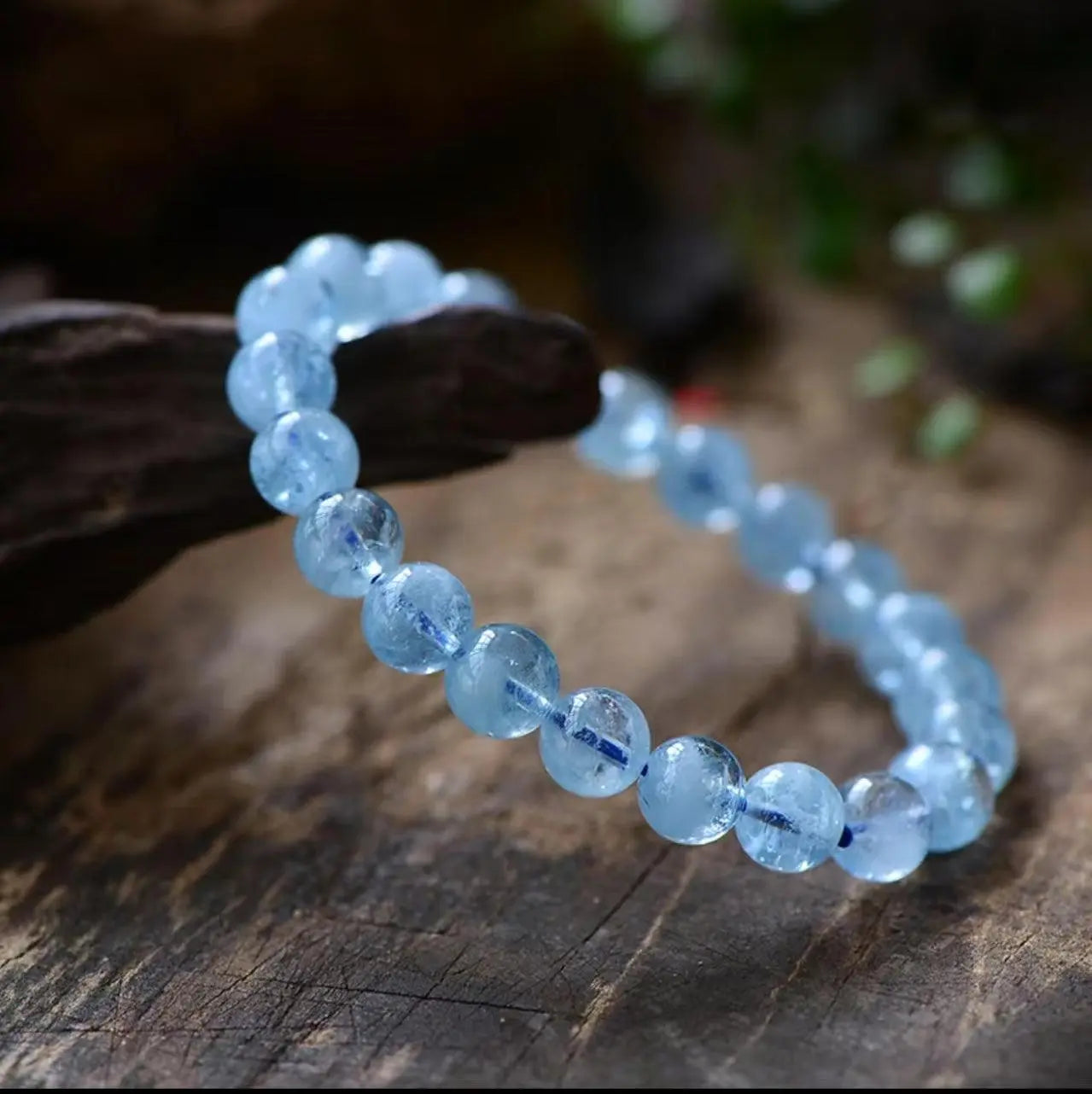 Natural Aquamarine Bracelet Aquamarine Bead Bracelet Elegant xuyuan
