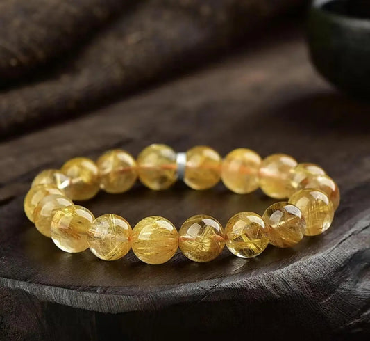 Natural Crystal Gold Hair Bracelet Titanium Crystal Bracelet xuyuan