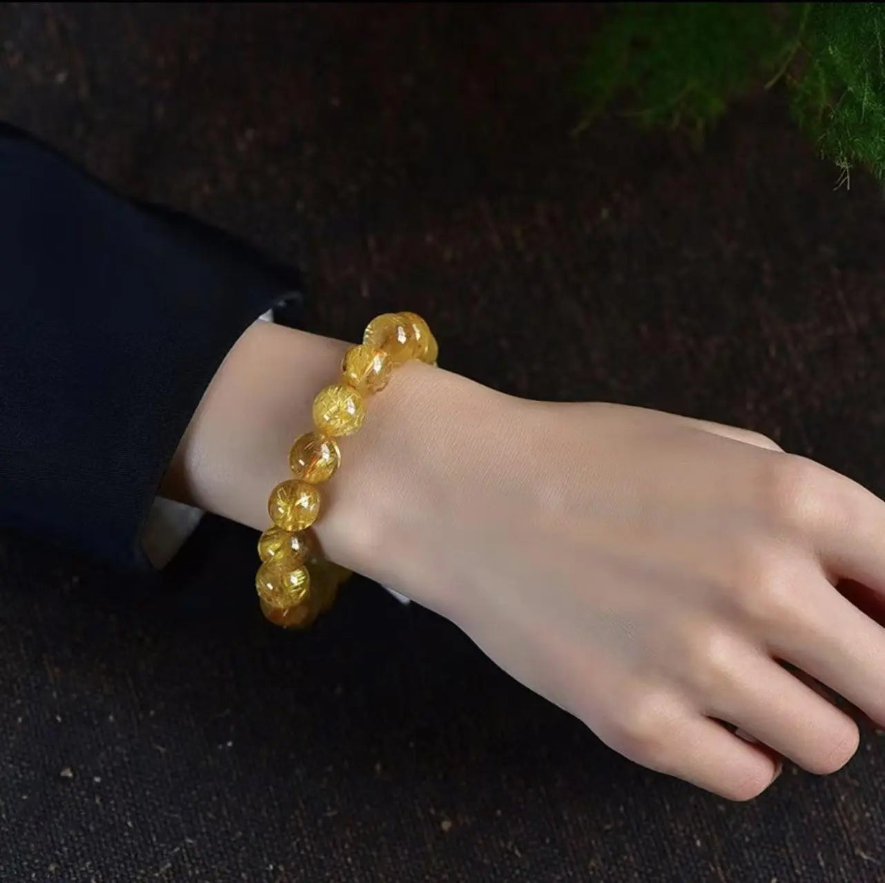 Natural Crystal Gold Hair Bracelet Titanium Crystal Bracelet xuyuan