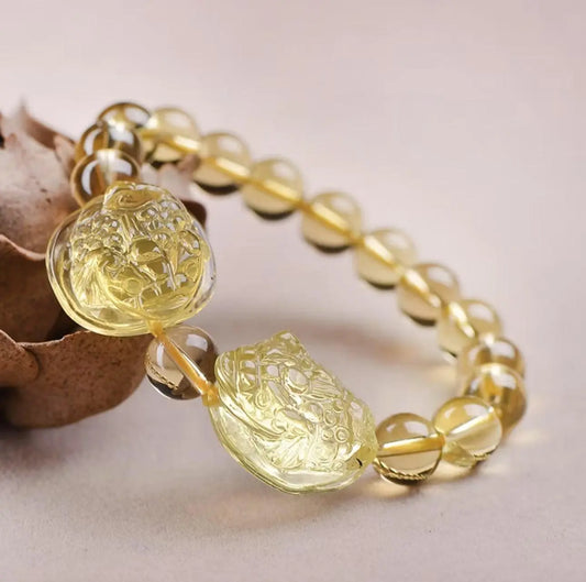 Natural Topaz Gold Toad Bracelet Double Gold Toad Crystal xuyuan
