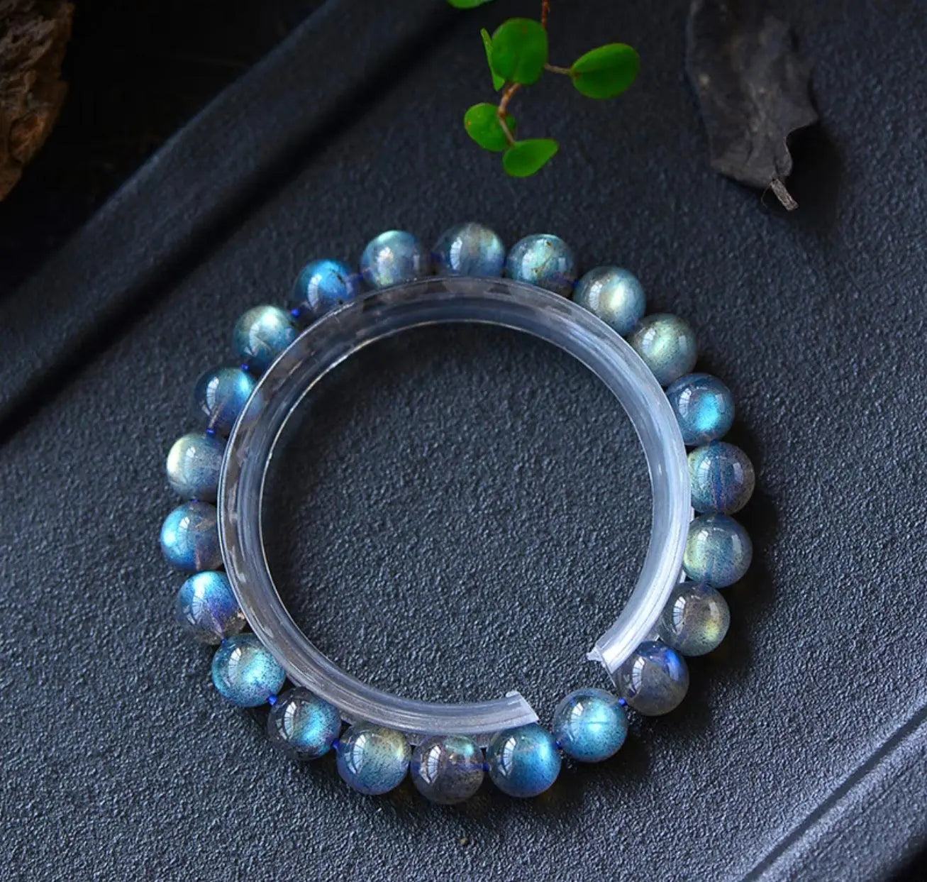 Natural Moonstone Bracelet Grey Feldspar Gemstone Jewelry xuyuan
