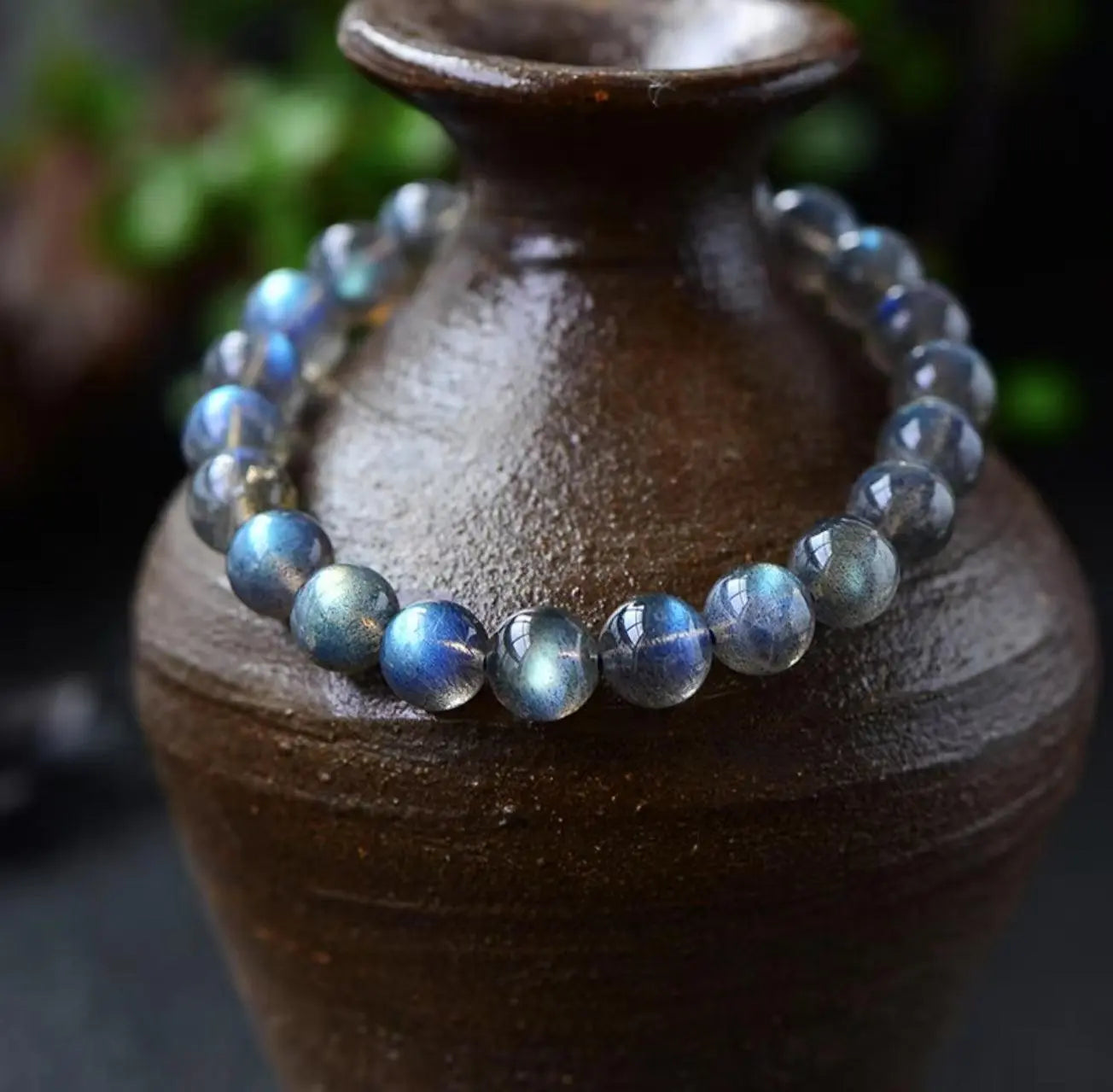 Natural Moonstone Bracelet Grey Feldspar Gemstone Jewelry xuyuan