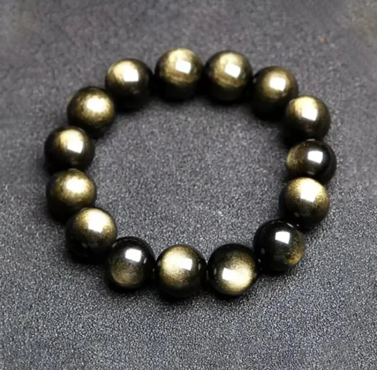 Elegant Gold Obsidian Single-Loop Bracelet for Stylish Wear xuyuan