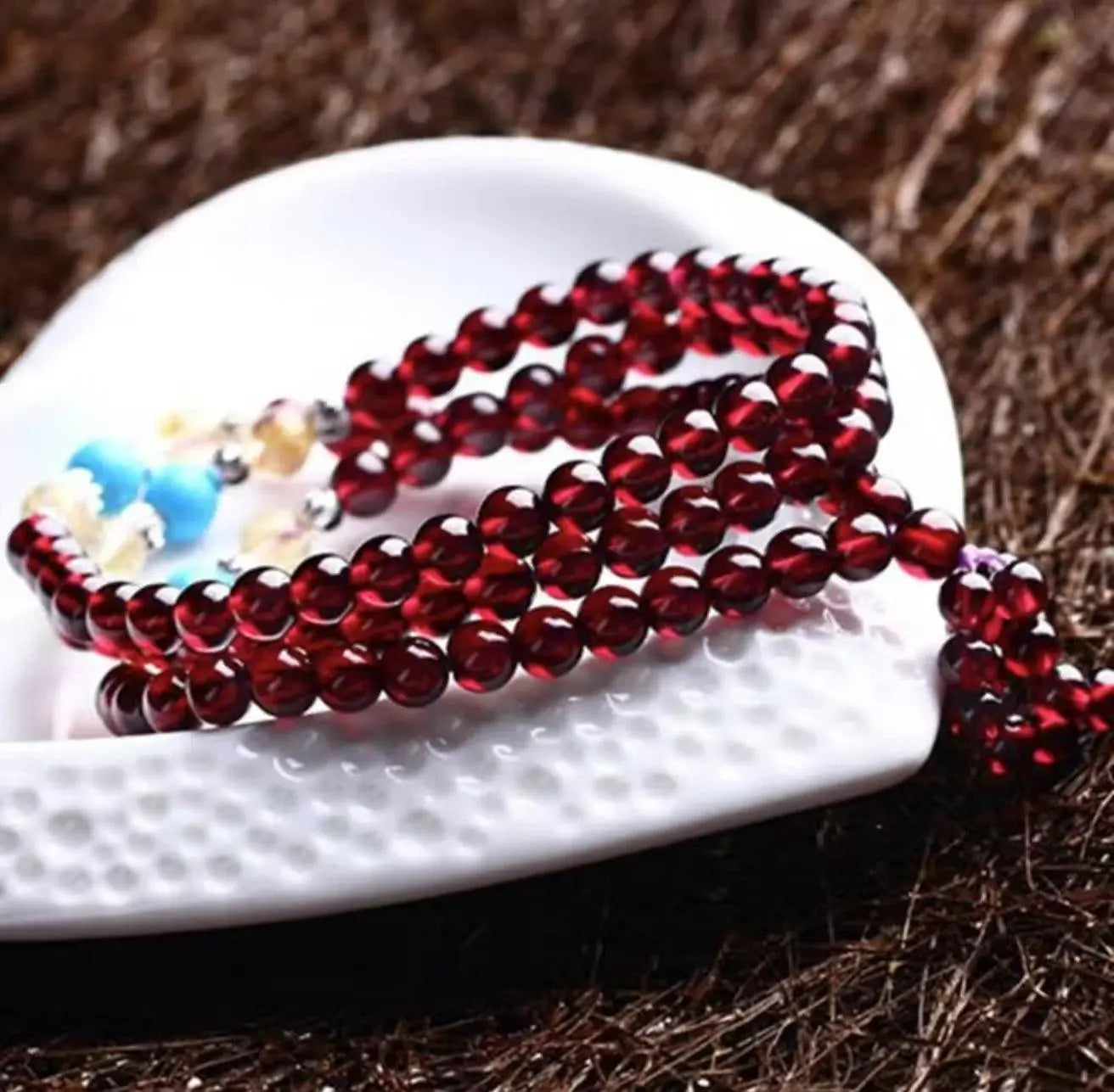 Garnet Elegance Multi-Circle Bracelet for Sophisticated Style xuyuan
