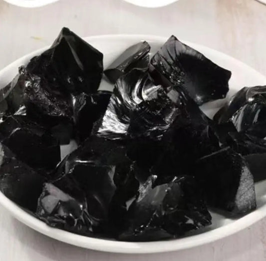 Obsidian Raw Stone - Natural Volcanic Glass with Snowflake Patterns & Primal Edges Beihe Arts and Crafts