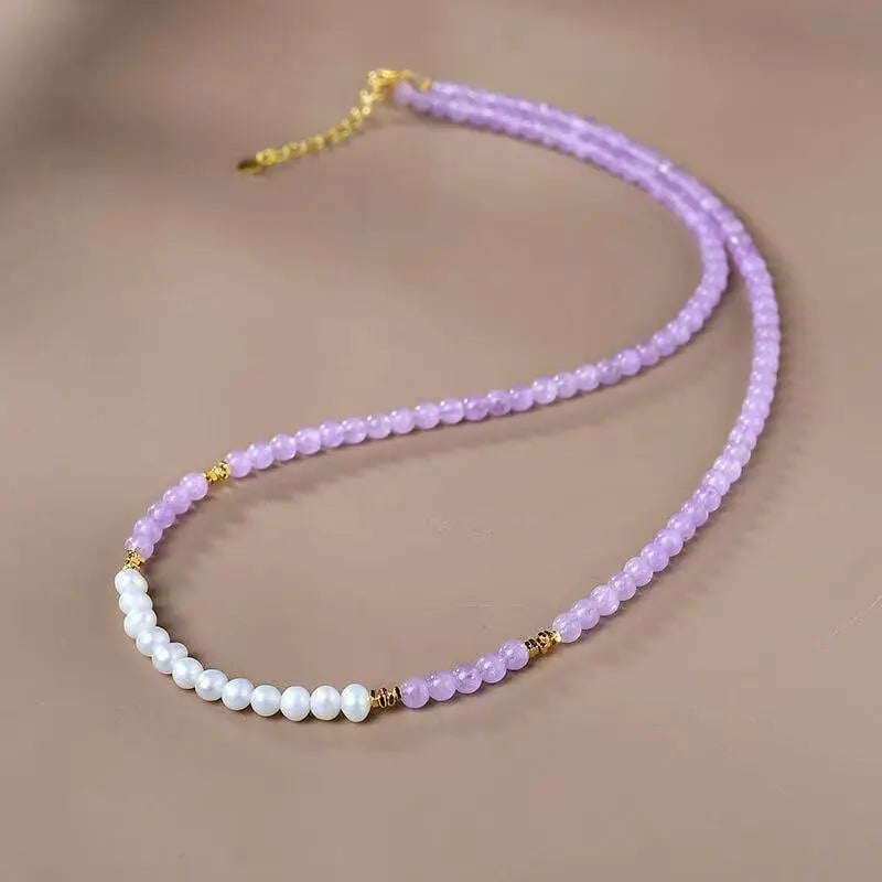 Design Natural Lavender Amethyst Clavicle Chain Jewelry SHINECRYS Arts and Crafts