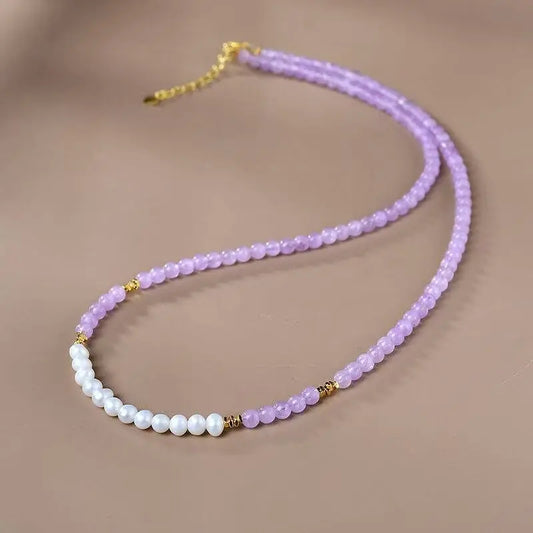 Design Natural Lavender Amethyst Clavicle Chain Jewelry SHINECRYS Arts and Crafts