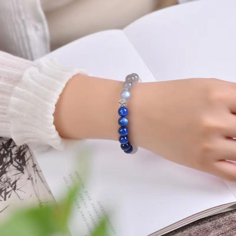 Natural Blue Crystal Stone Radiant Moonlight Gemstone xiaoya