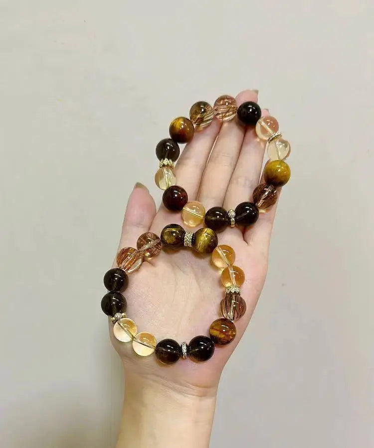 Black Gold Super Fortune Bracelet for Abundance Success Crystal Country Arts and Crafts