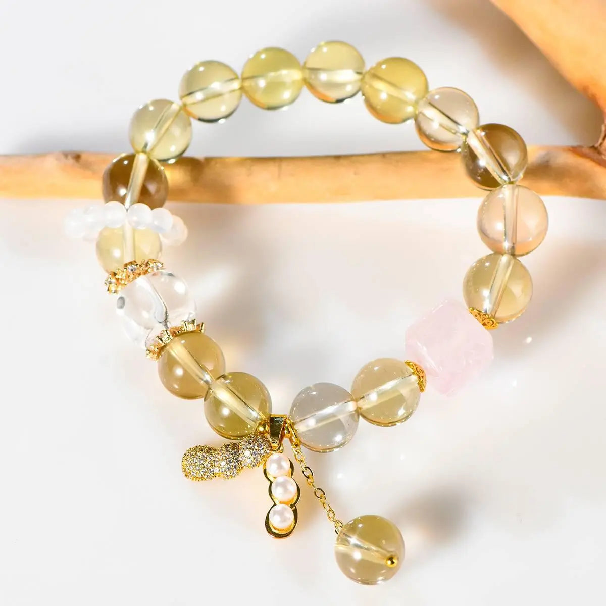 Bead Fortune Transfer Bracelet for Luck and Prosperity Gift Crystal Country Arts and Crafts
