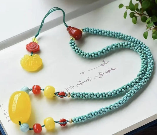 Amber Glow Elegance Necklace for Natural Sophistication xuyuan