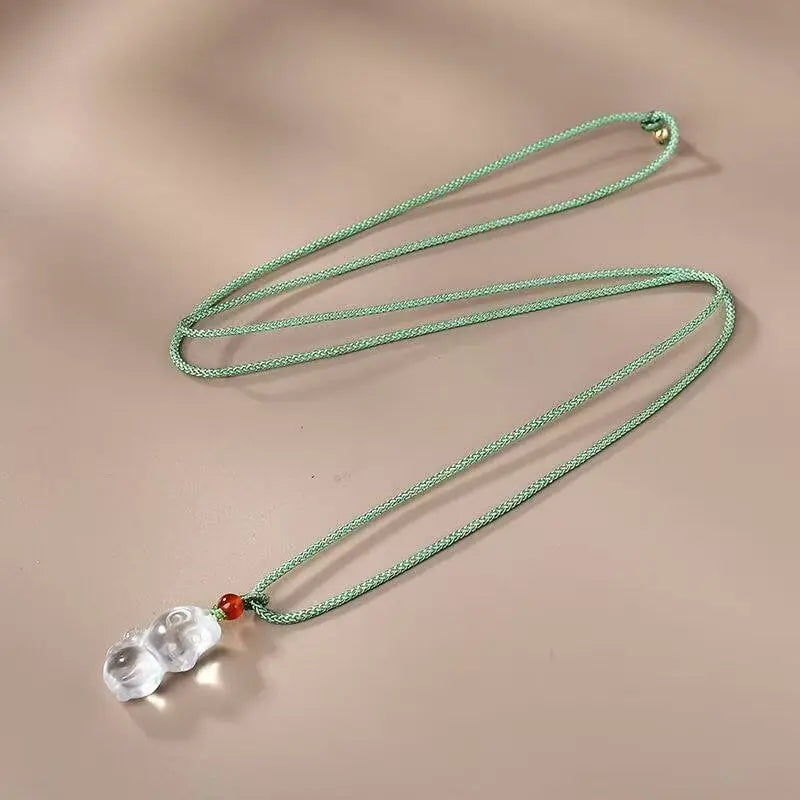 Design Natural White Crystal Zodiac Monkey Pendant Green SHINECRYS Arts and Crafts