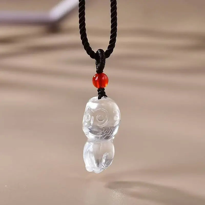 Design Natural White Crystal Zodiac Monkey Pendant Coffee SHINECRYS Arts and Crafts