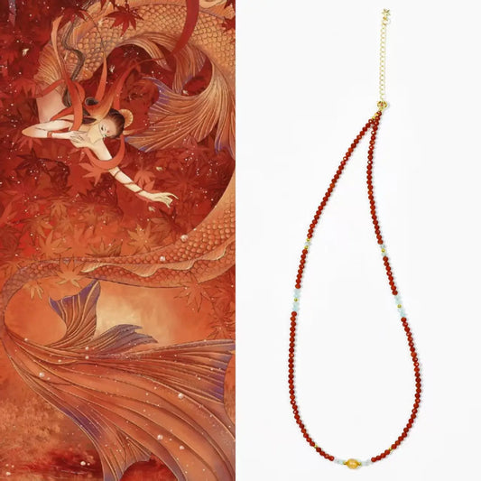 Personalized Red Agate Beaded Necklace – Classic Chinese Agate Jewelry SHINECRYS Arts and Crafts