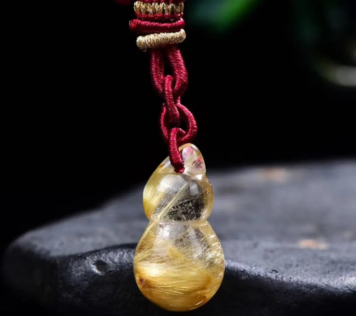 Natural Crystal Blonde Gold Gourd Mobile Phone Chain xuyuan