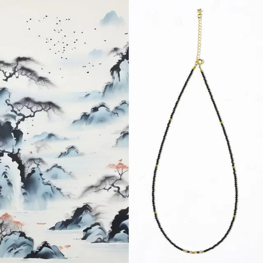 Black Beaded Rosary Style Necklace with Gold Star SHINECRYS Arts and Crafts