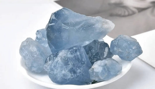 Celestite Raw Crystal - Healing Precious Stone Beihe Arts and Crafts