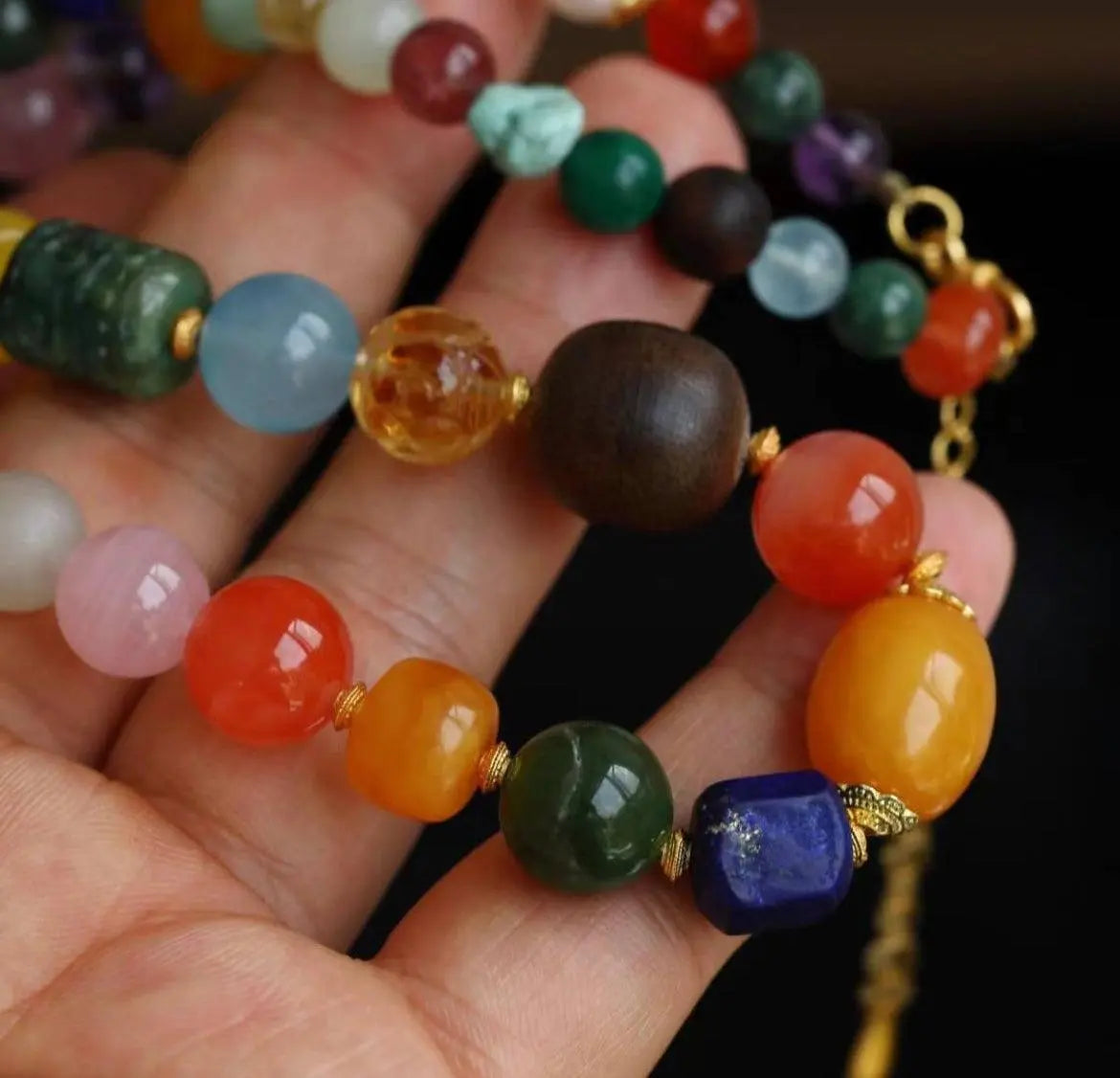 Colorful Retro Glamour Beaded Necklace SHINECRYS Arts and Crafts