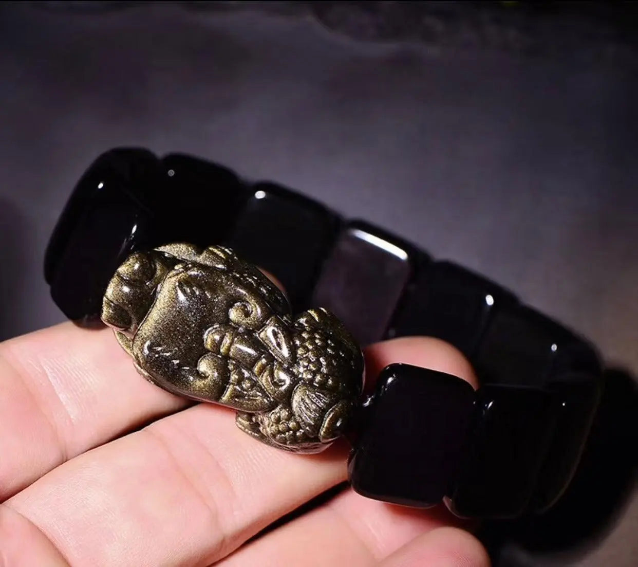 Obsidian Pi Xiu Bracelet for Protection and Prosperity xuyuan