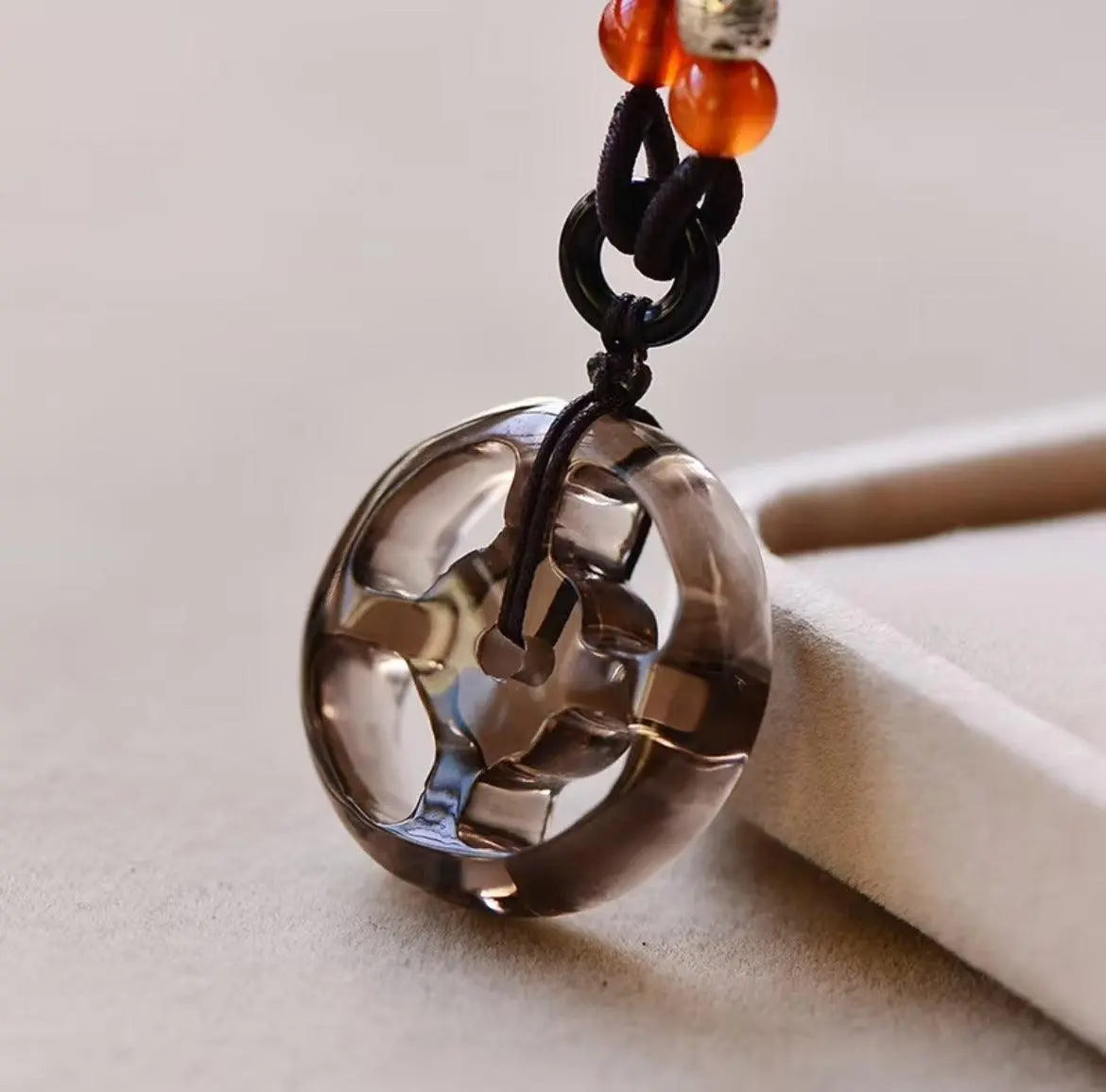 Natural Tea Crystal Pendant - Unique Smoky Quartz Jewelry xuyuan