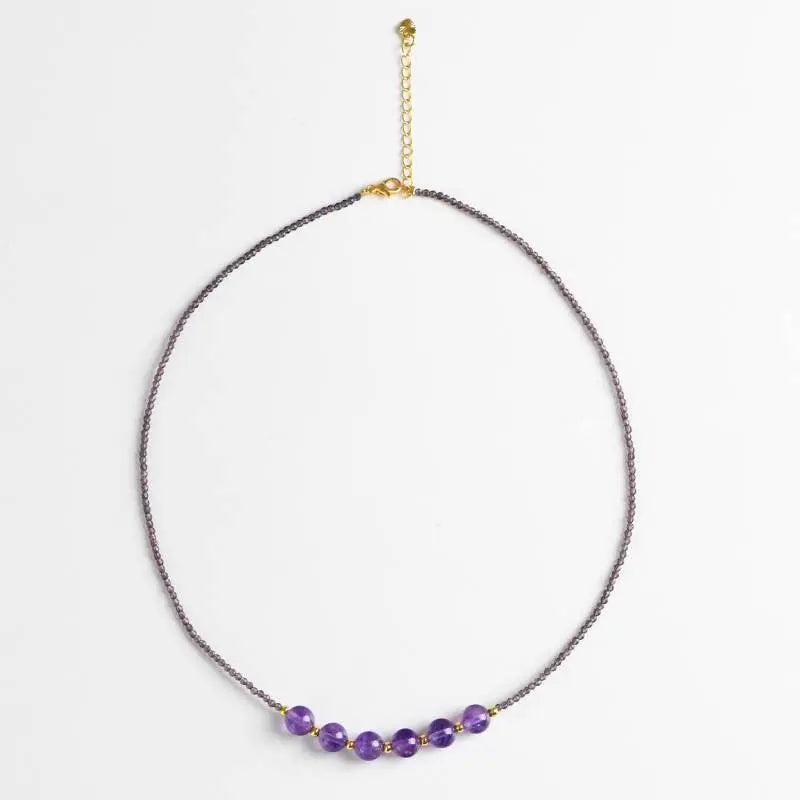 Amethyst Necklace Clavicle Chain for Elegant Style Crystal Country Arts and Crafts