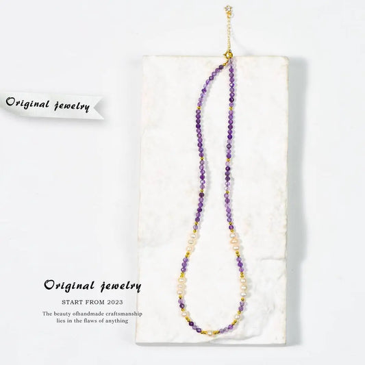 Amethyst Charm Necklace & Bracelet | Good Luck Jewelry SHINECRYS Arts and Crafts