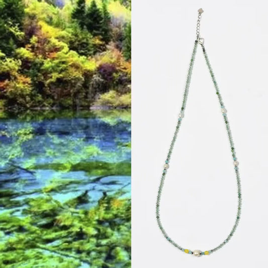 Dainty Light Colors Green Necklace for Gentle Souls SHINECRYS Arts and Crafts