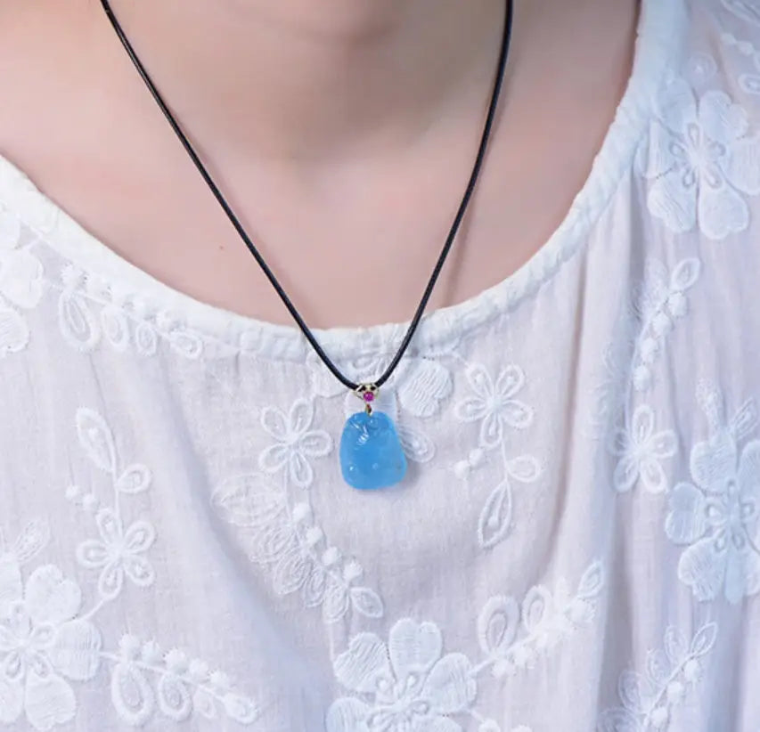 8K Aquamarine Pixiu Pendant For Bravery And Good Fortune xuyuan