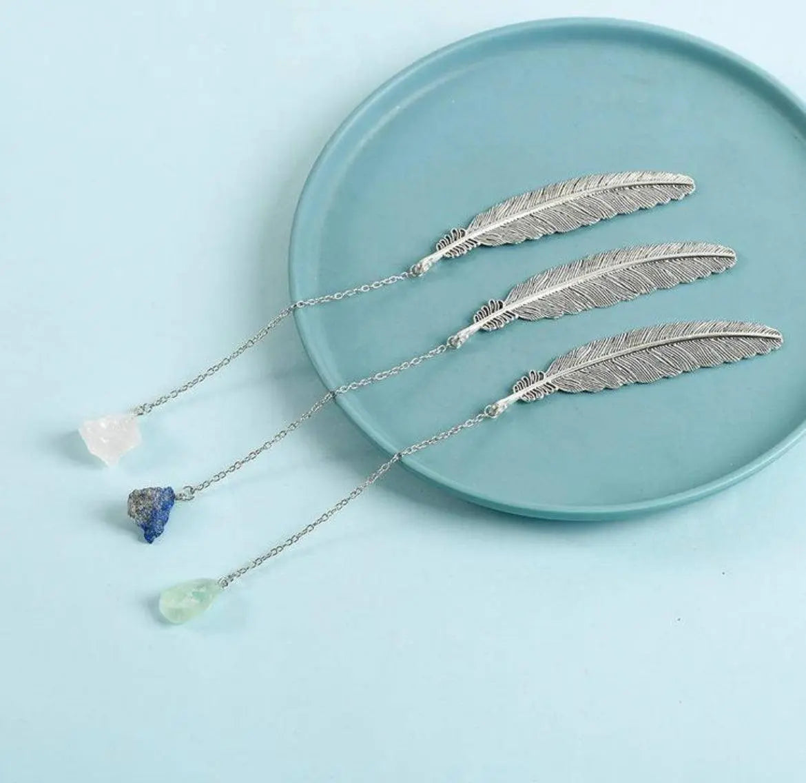 Nature Stone Feather Bookmark – Creative Arts Gift for Good Luck and Fortune SHINECRYS Arts and Crafts