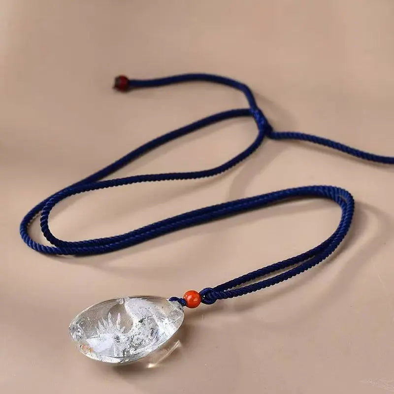 Clear Quartz Crystal Pendant Necklace with Red Bead SHINECRYS Arts and Crafts